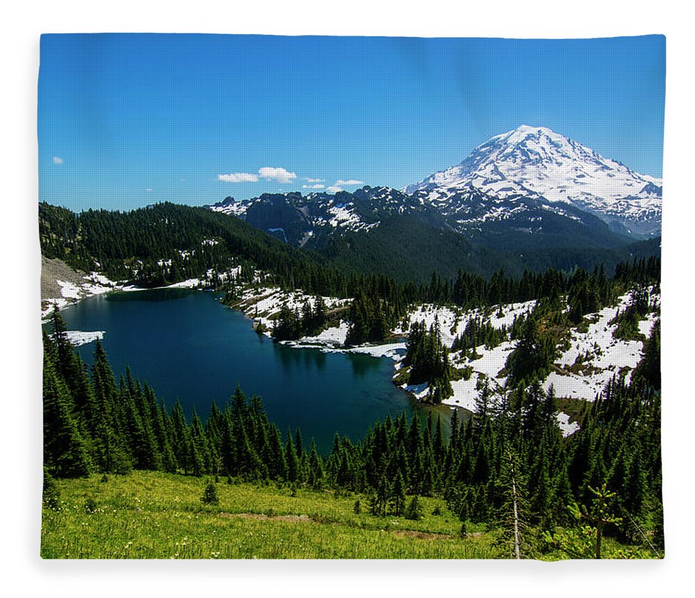 Hike Fleece Blanket featuring the photograph Mount Rainier and Eunice Lake by Pelo Blanco Photo