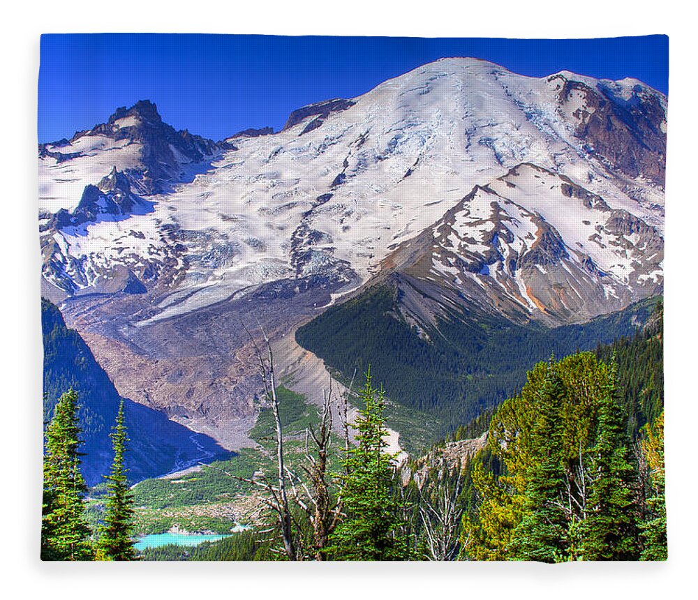 Mount Rainier Fleece Blanket featuring the photograph Mount Rainier III by David Patterson