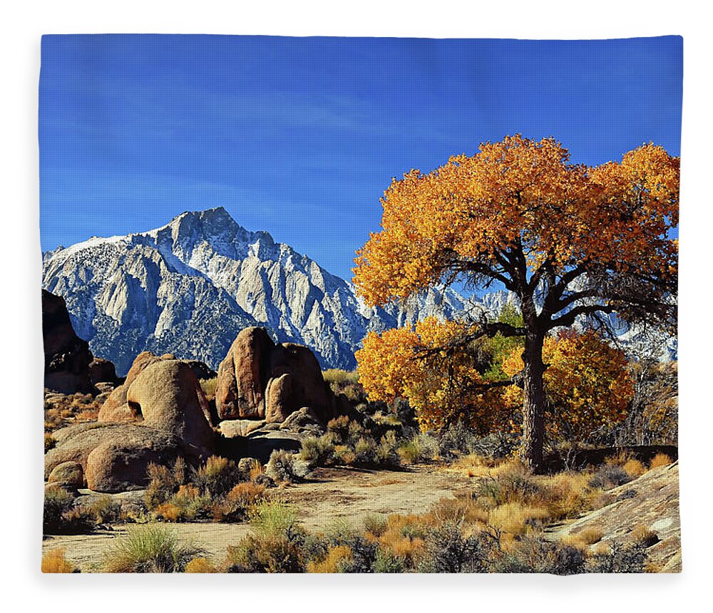 Whitney Fleece Blanket featuring the photograph Mount Whitney by Lawrence Knutsson