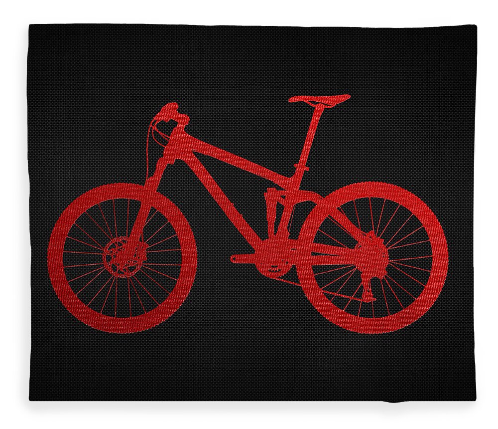 'two-wheel Drive' Fine Art Collection By Serge Averbukh Fleece Blanket featuring the photograph Mountain Bike - Red on Black by Serge Averbukh