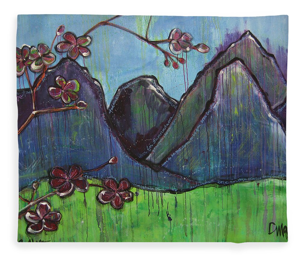 Mountains Fleece Blanket featuring the painting Copper Mountain Pose by Laurie Maves ART