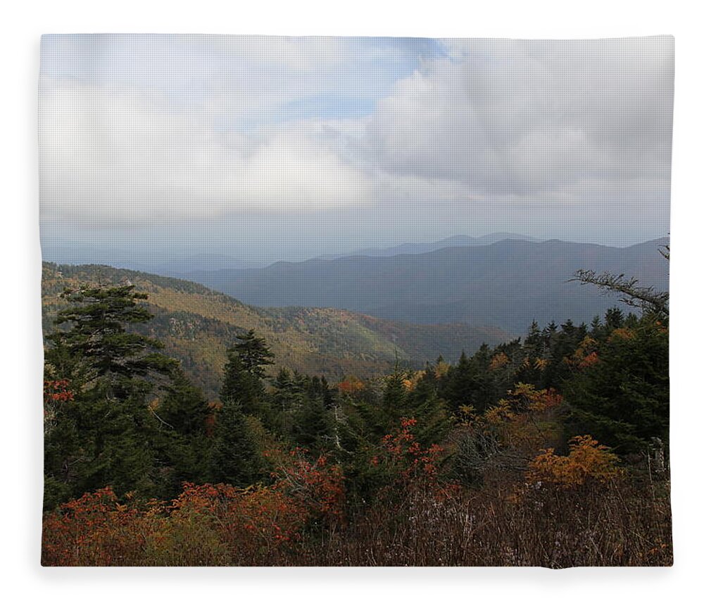 Long Mountain View Fleece Blanket featuring the photograph Mountain Ridge View by Allen Nice-Webb