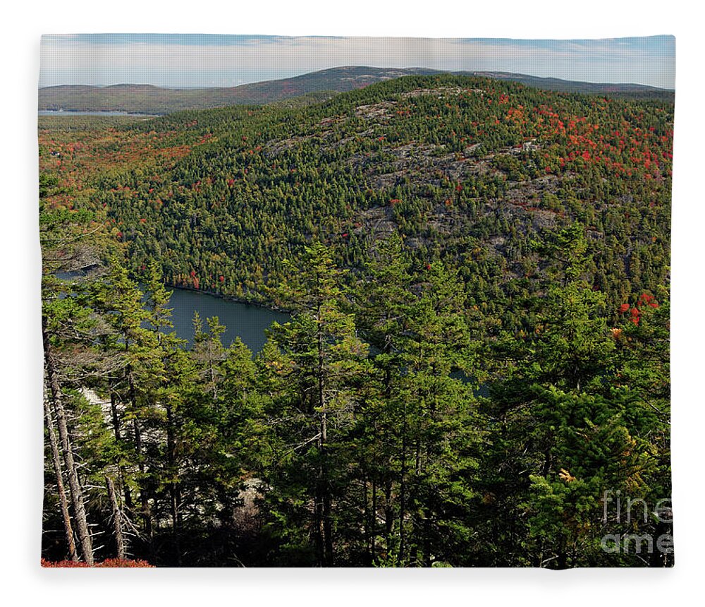 Trail Fleece Blanket featuring the photograph Mountain View, Acadia National Park by Kevin Shields