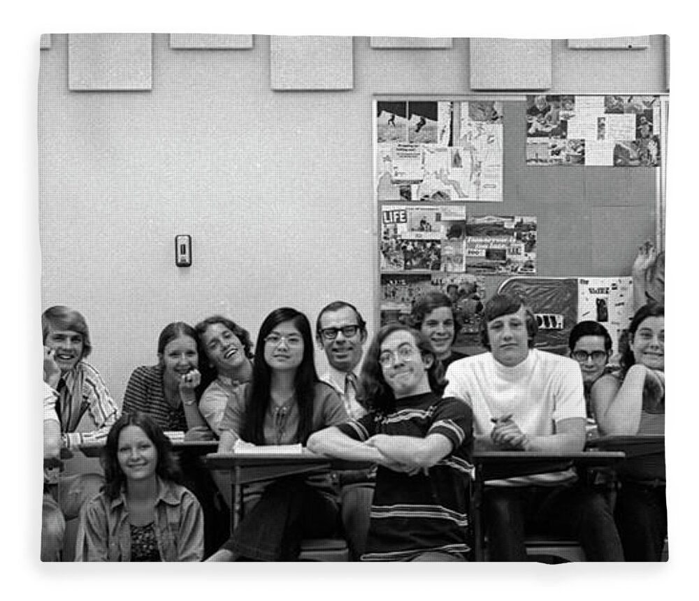  Fleece Blanket featuring the photograph Mr Clay's AP English Class - Cropped by Jeremy Butler