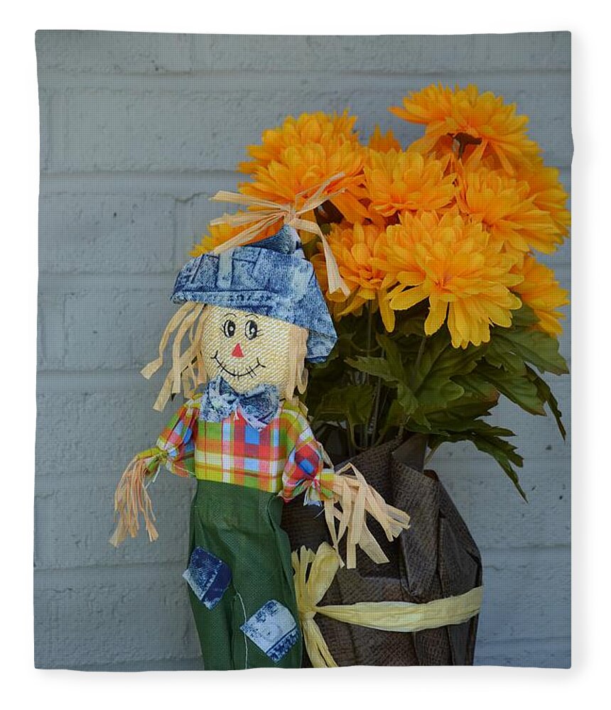Boy Fleece Blanket featuring the photograph Mr Scarecrow by Erica Degni