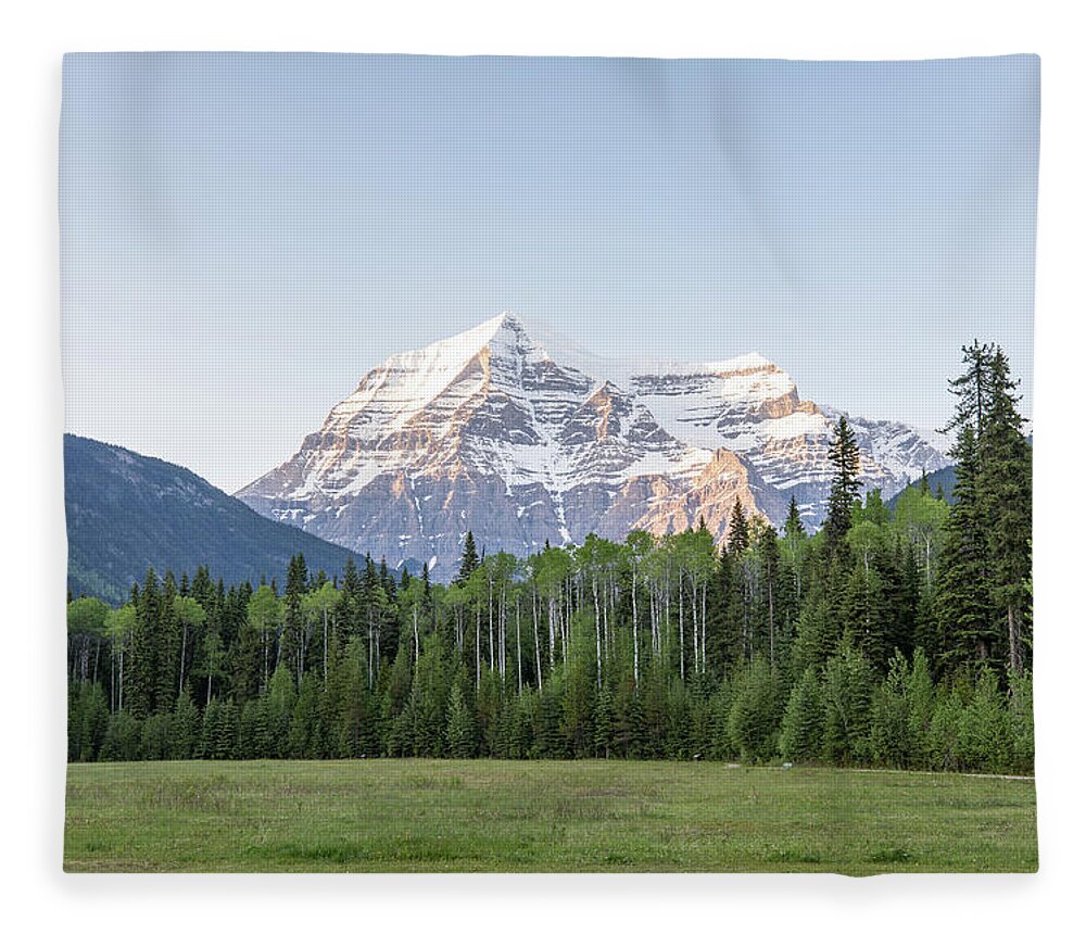 Photosbymch Fleece Blanket featuring the photograph Mt. Robson by M C Hood