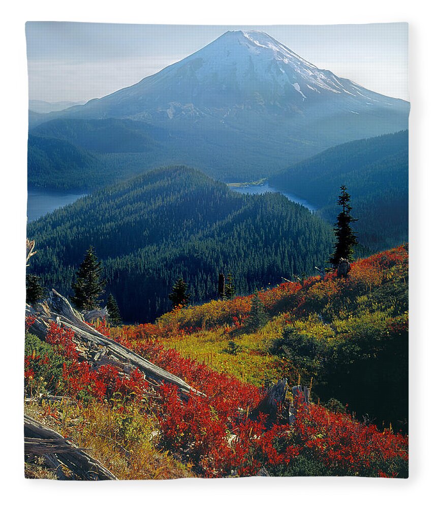 Fall Colors Fleece Blanket featuring the photograph 1M4903-Mt. St. Helens 1975 by Ed Cooper Photography