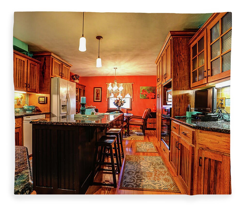 Real Estate Photography Fleece Blanket featuring the photograph Mt Vernon Kitchen B by Jeff Kurtz