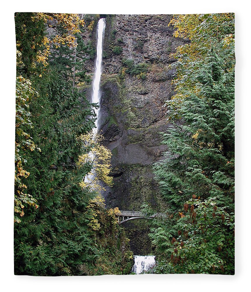Multnomah Falls Fleece Blanket featuring the photograph Multnomah Falls - 5 by DArcy Evans