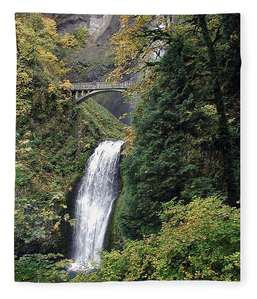 Multnomah Fleece Blanket featuring the photograph Multnomah Falls 3 by DArcy Evans