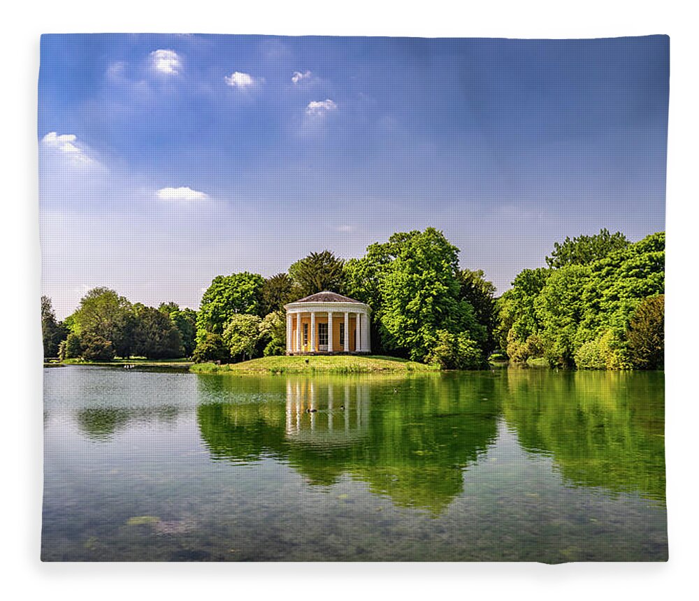 Temple Fleece Blanket featuring the photograph Music across the Pond by Framing Places