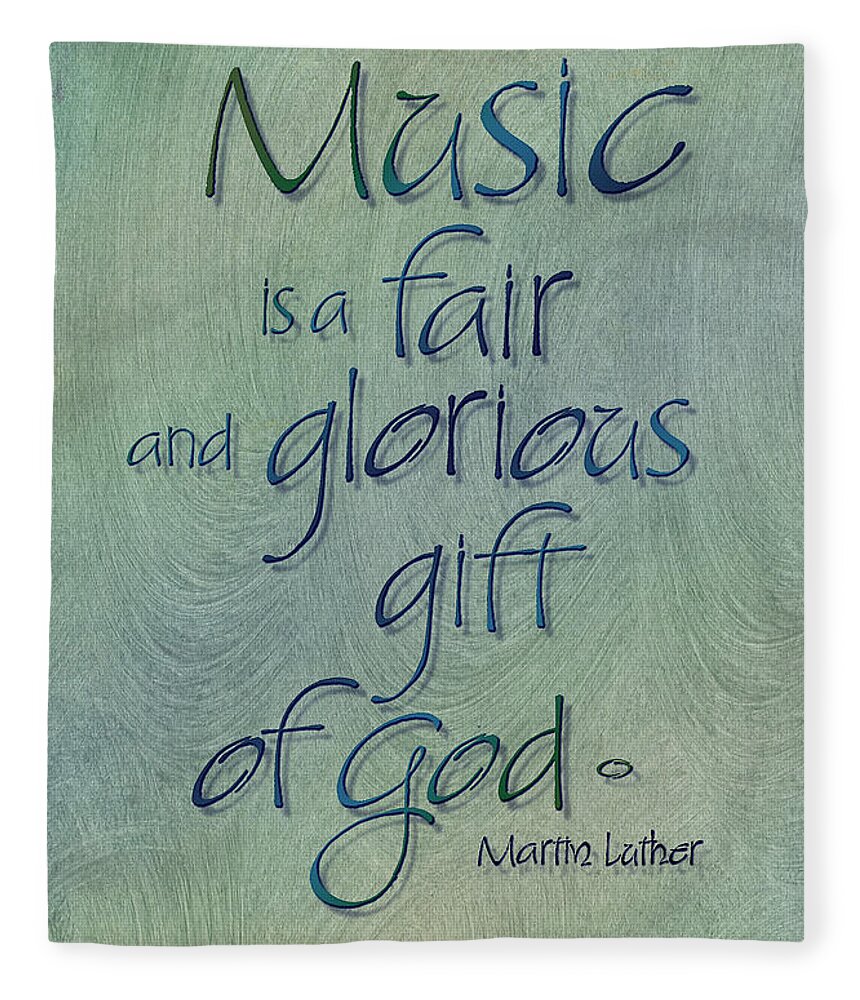 Author - Martin Luther Fleece Blanket featuring the painting Music Gift by Judy Dodds