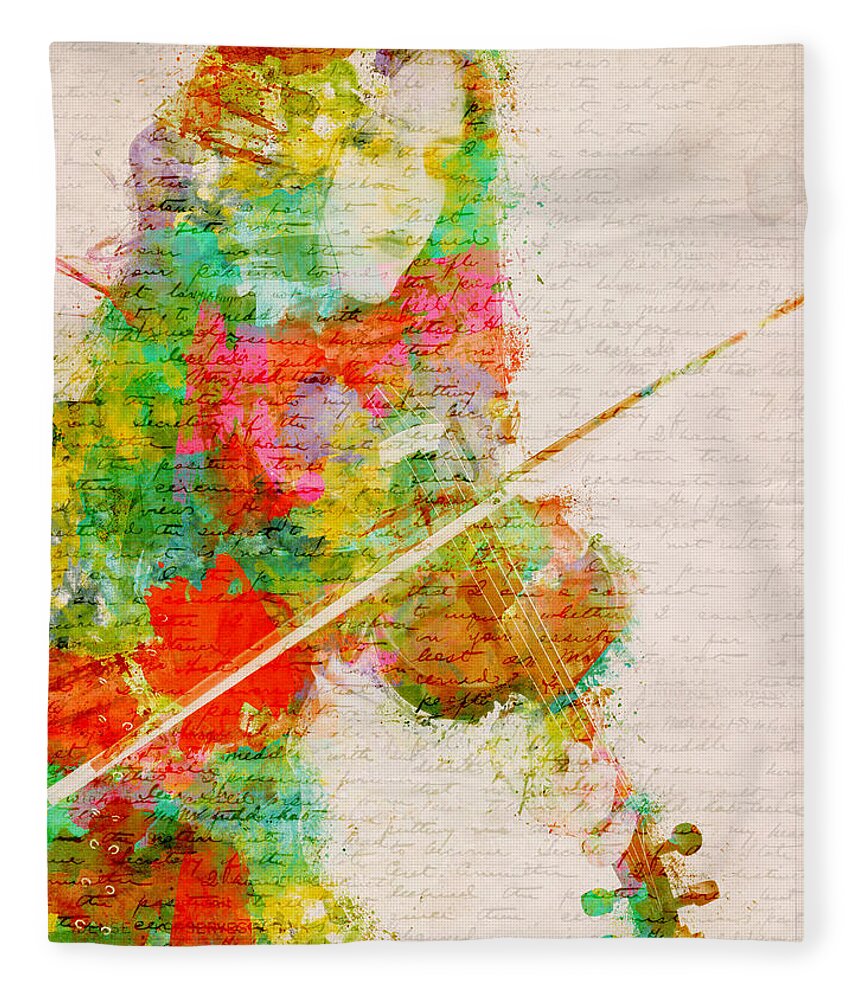 Violin Fleece Blanket featuring the digital art Music In My Soul by Nikki Smith