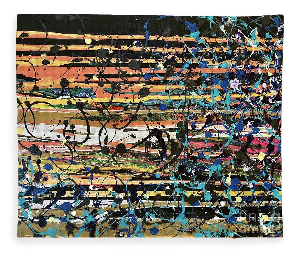Abstract Fleece Blanket featuring the painting Symphony by Sherry Harradence
