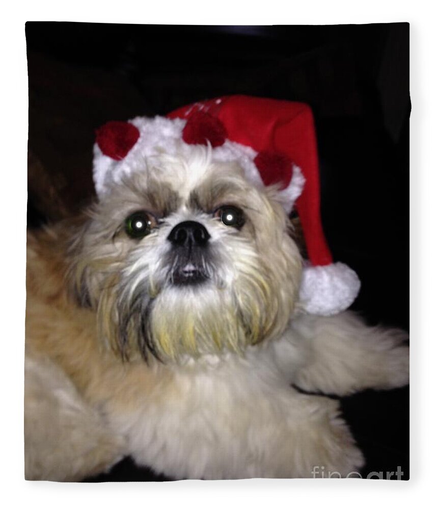 Christmas Fleece Blanket featuring the photograph My lil Murray Christmas by Lisa Koyle