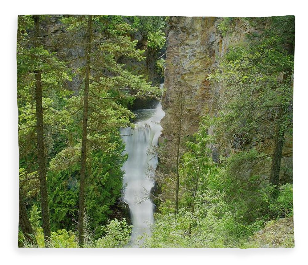 Waterfalls. Myrtlle Creek Falls Fleece Blanket featuring the photograph Myrtle Creek Falls by Jeff Swan