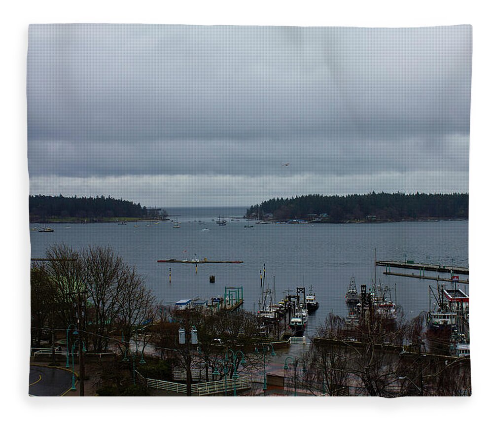 Nanaimo Fleece Blanket featuring the photograph Nanaimo Inner Harbour by Donna L Munro