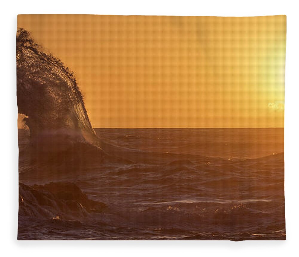 Napali Coast Kauai Hawaii Wave Explosion Iv Fleece Blanket featuring the photograph Napali Coast Kauai Hawaii Wave Explosion IV by Dustin K Ryan