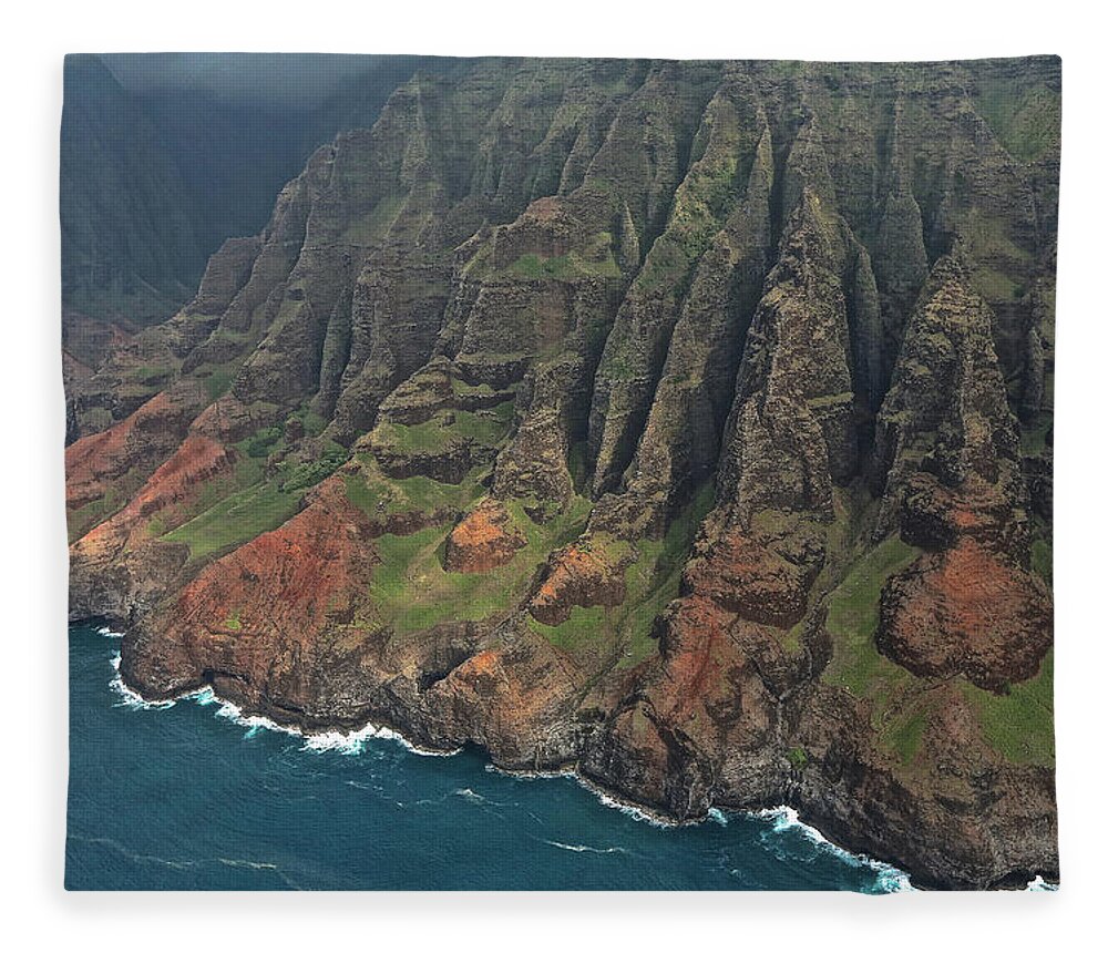 Kauai Fleece Blanket featuring the photograph NaPali Coastline NEW Pricing by Steven Lapkin