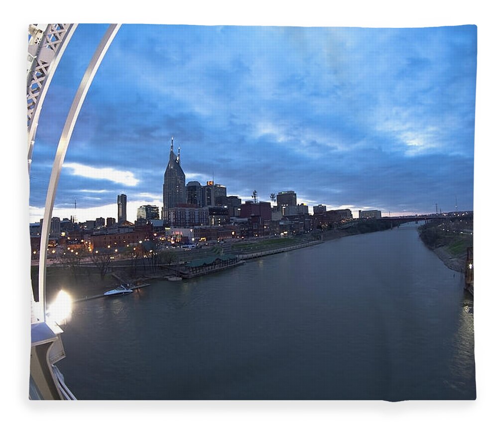 Nashville Skyline Fleece Blanket featuring the photograph Nashville Skyline by Sven Brogren
