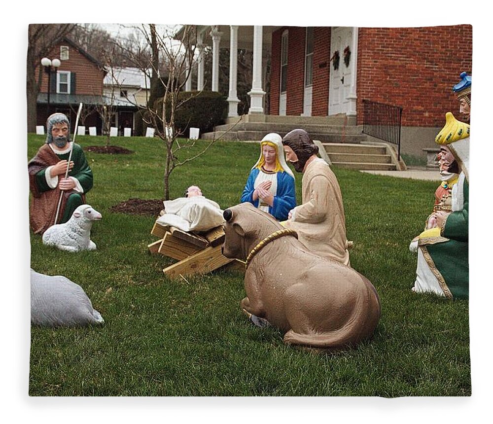 Nativity Fleece Blanket featuring the photograph Nativity scene by Karl Rose