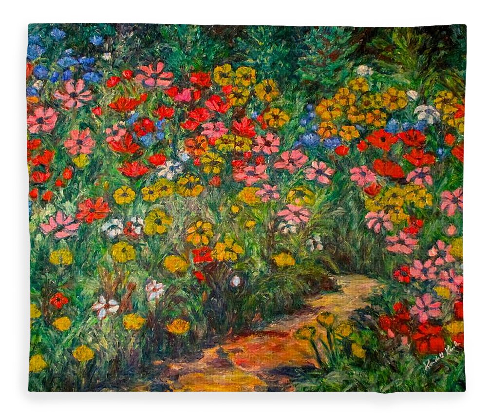 Wildflowers Fleece Blanket featuring the painting Natural Rhythm by Kendall Kessler