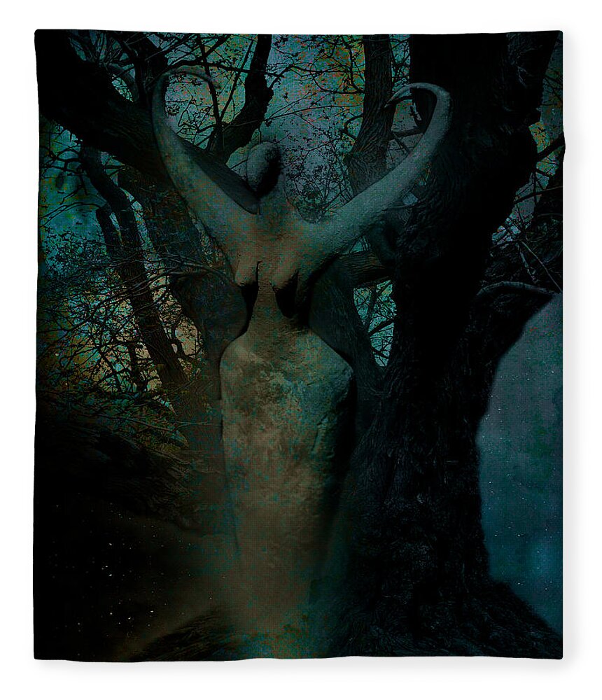 Nature Fleece Blanket featuring the digital art Nature Spirit by Chris Lord