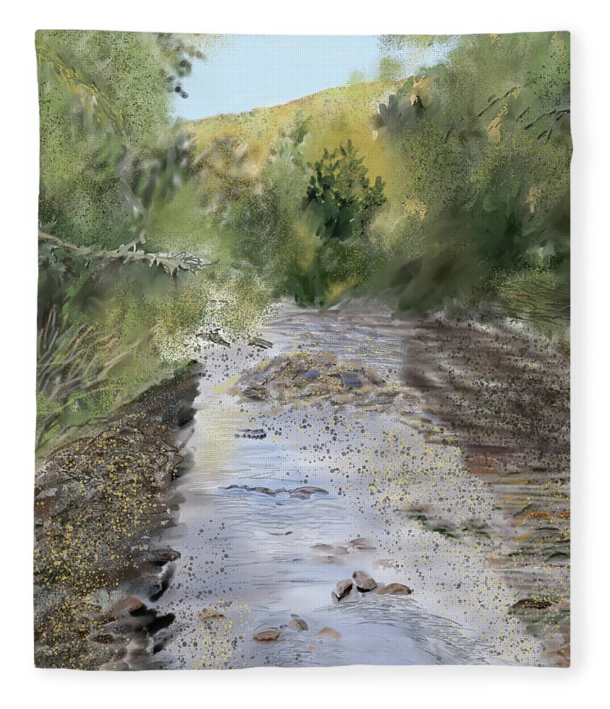 Neils Creek Fleece Blanket featuring the digital art Neils Creek 2018 by Joel Deutsch