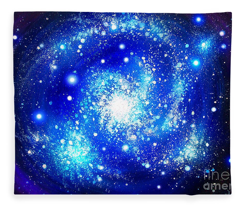 Neon-blue Bright Stars Art Print By Sofia Goldberg Fine Art