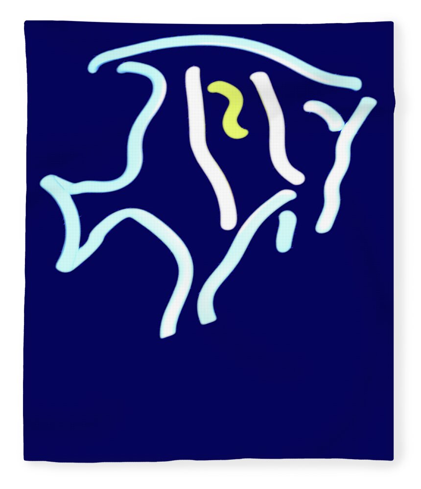 Fish Fleece Blanket featuring the digital art Neon Fish by David Dehner