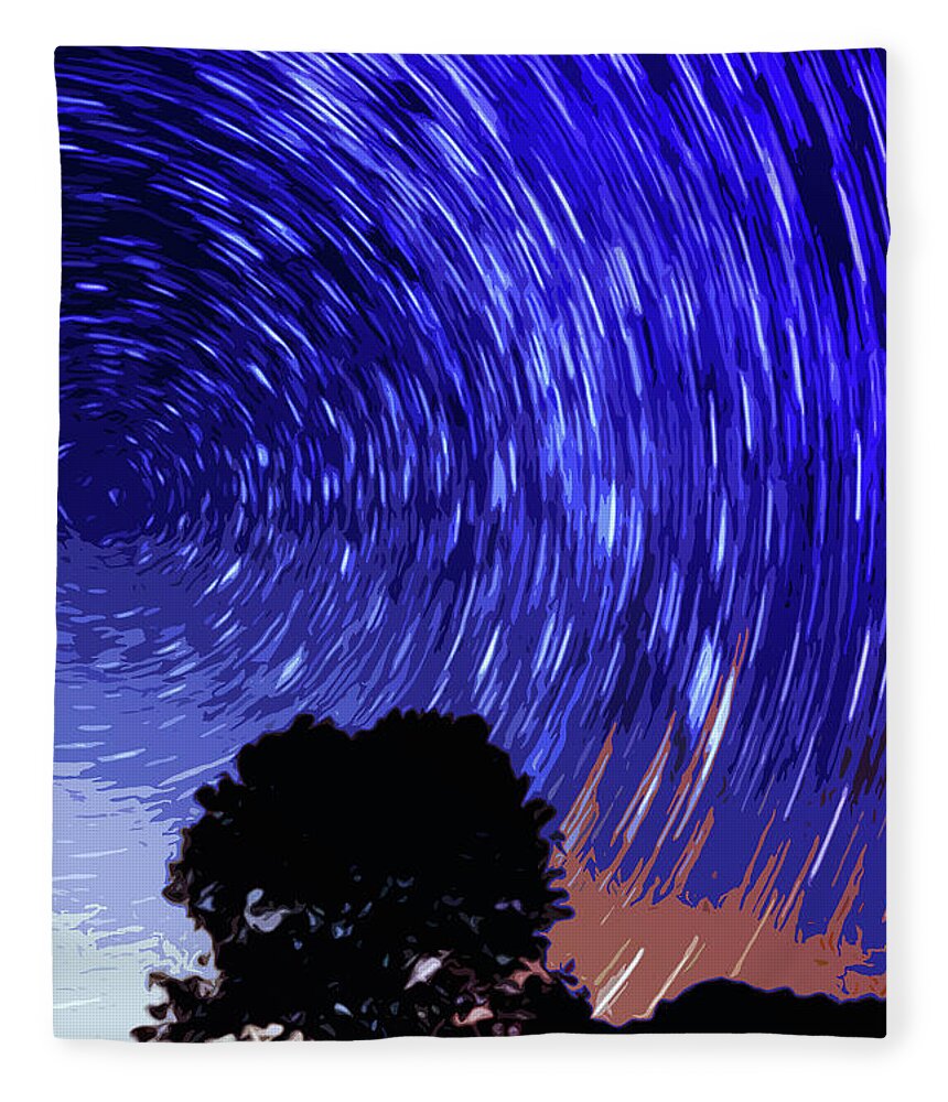 Space Fleece Blanket featuring the painting Never Ending Space by AM FineArtPrints