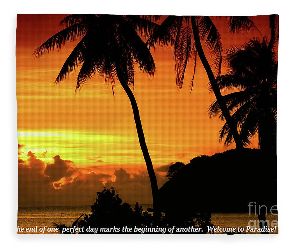 Tropical Island Sunset Fleece Blanket featuring the photograph New Beginning by Scott Cameron