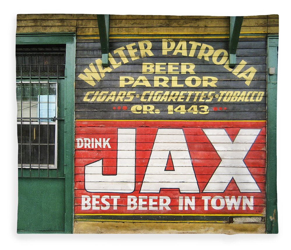 New Orleans Fleece Blanket featuring the photograph New Orleans Beer Parlor by Dominic Piperata