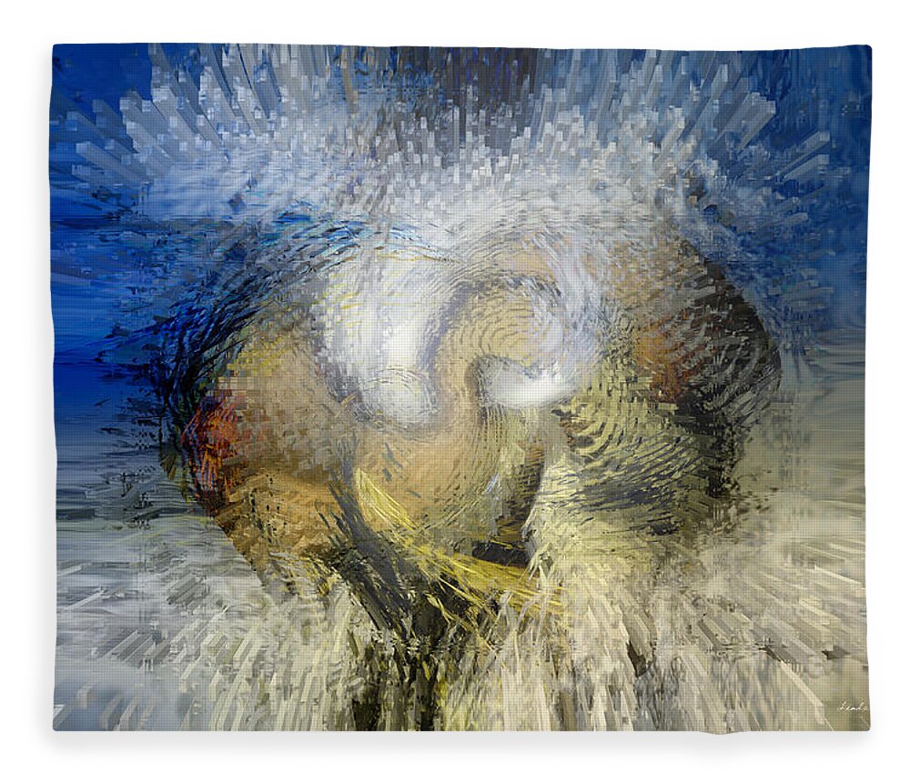 Space Art Fleece Blanket featuring the digital art New Worlds by Linda Sannuti