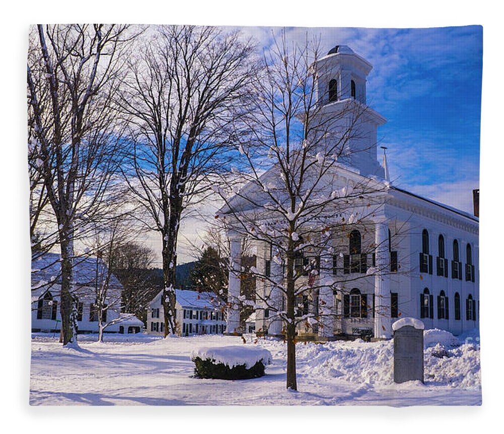 Vermont Fleece Blanket featuring the photograph Newfane Vermont. by Scenic Vermont Photography