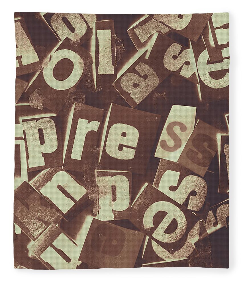 Press Fleece Blanket featuring the photograph Newsprint journalism by Jorgo Photography
