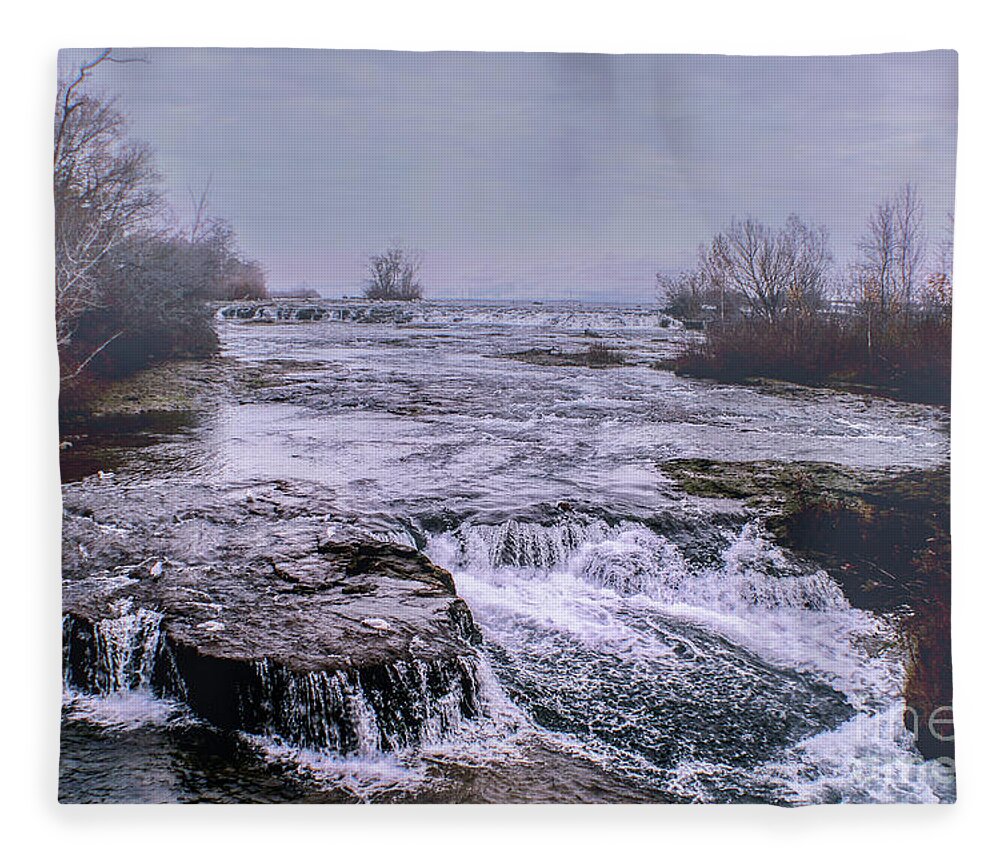 New York Fleece Blanket featuring the photograph Niagra by Sandy Moulder