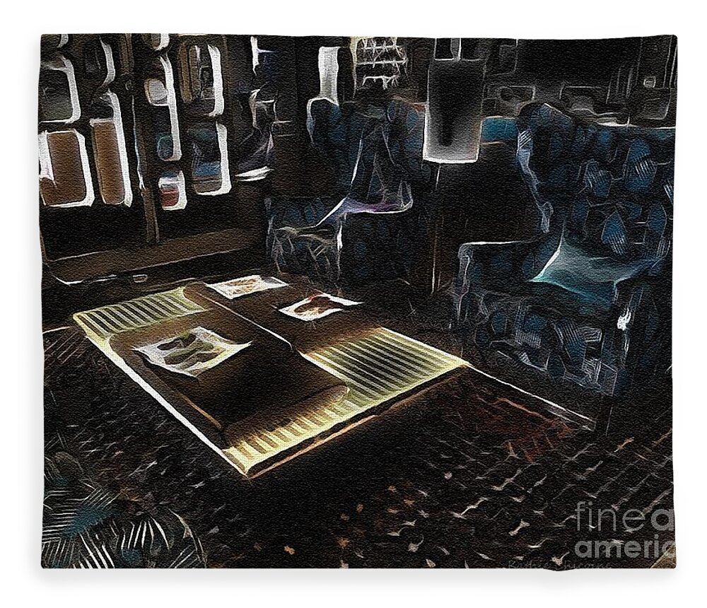 Photography Fleece Blanket featuring the digital art Night Lights by Kathie Chicoine