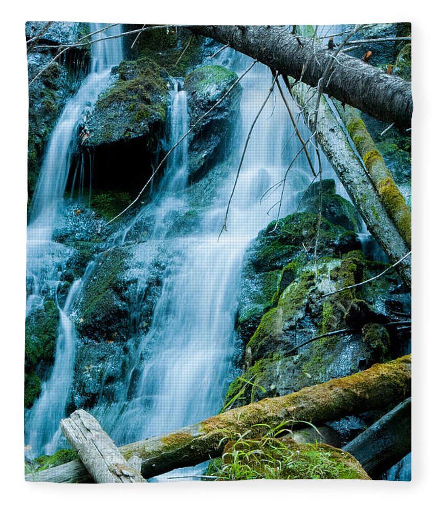 Nine Mile Falls Fleece Blanket featuring the photograph Nine Mile Falls by Troy Stapek
