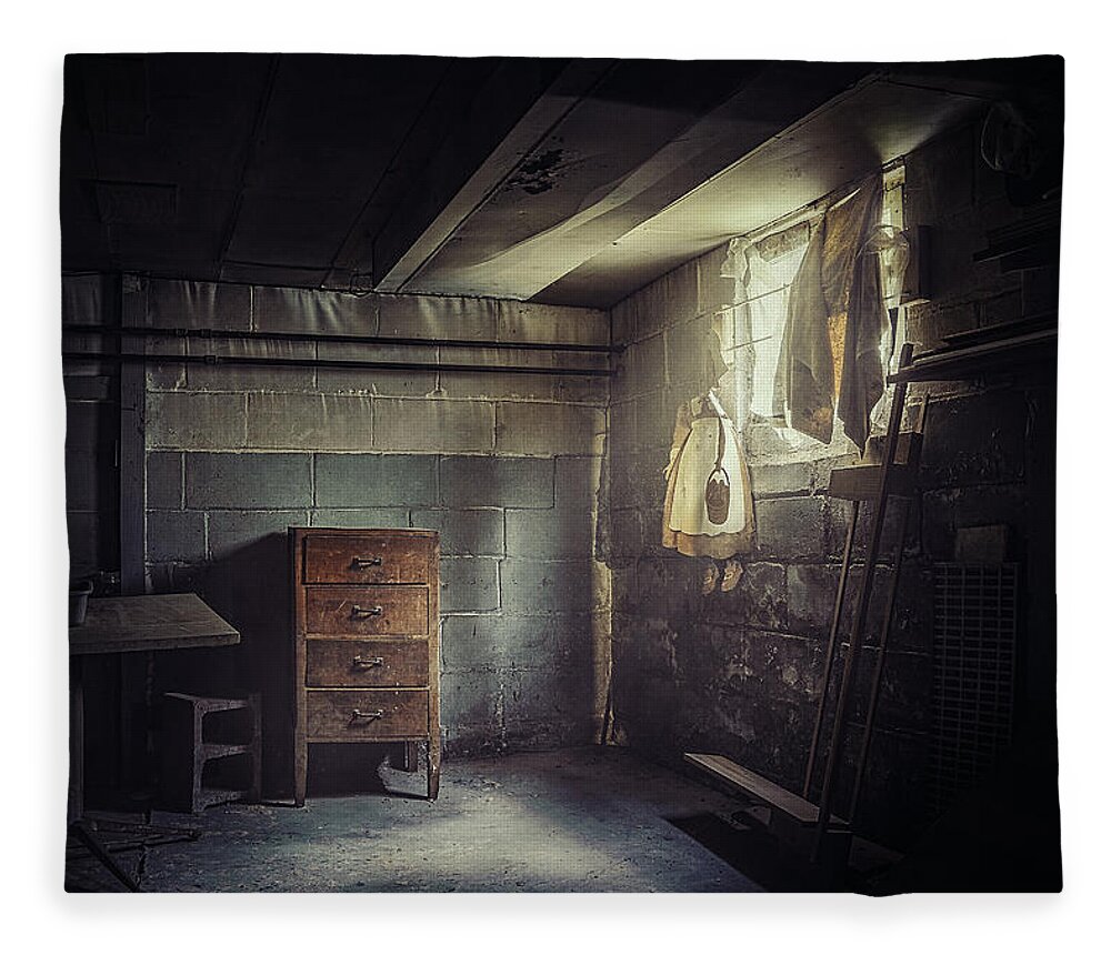 Basement Fleece Blanket featuring the photograph No Escape by Scott Norris