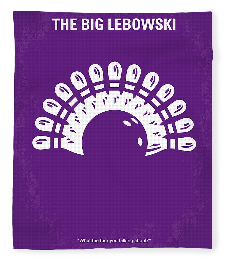 The Big Lebowski Fleece Blanket featuring the digital art No010 My Big Lebowski minimal movie poster by Chungkong Art