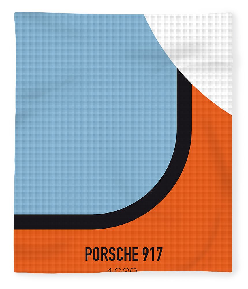 Porsche Fleece Blanket featuring the digital art No016 My LE MANS minimal movie car poster by Chungkong Art