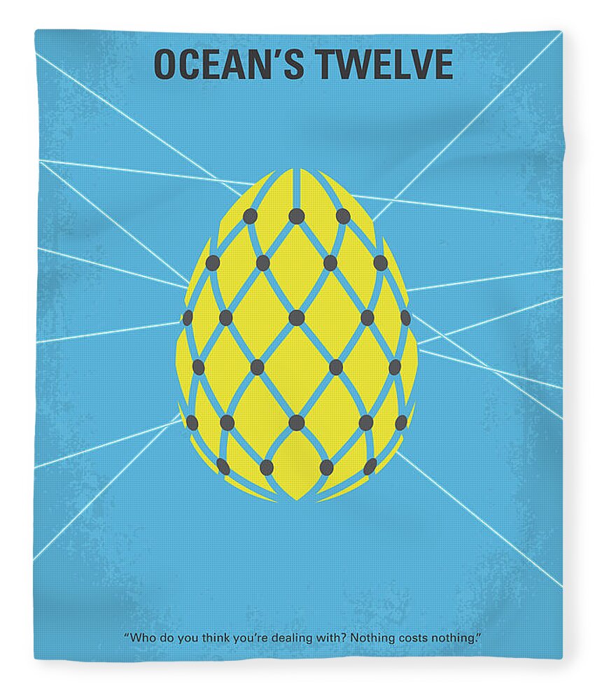 Oceans 12 Fleece Blanket featuring the digital art No057 My Oceans 12 minimal movie poster by Chungkong Art