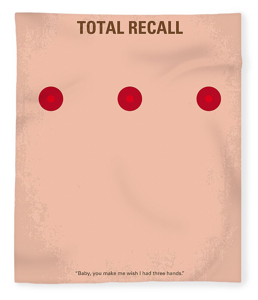 Total Recall Fleece Blanket featuring the digital art No097 My Total Recall minimal movie poster by Chungkong Art