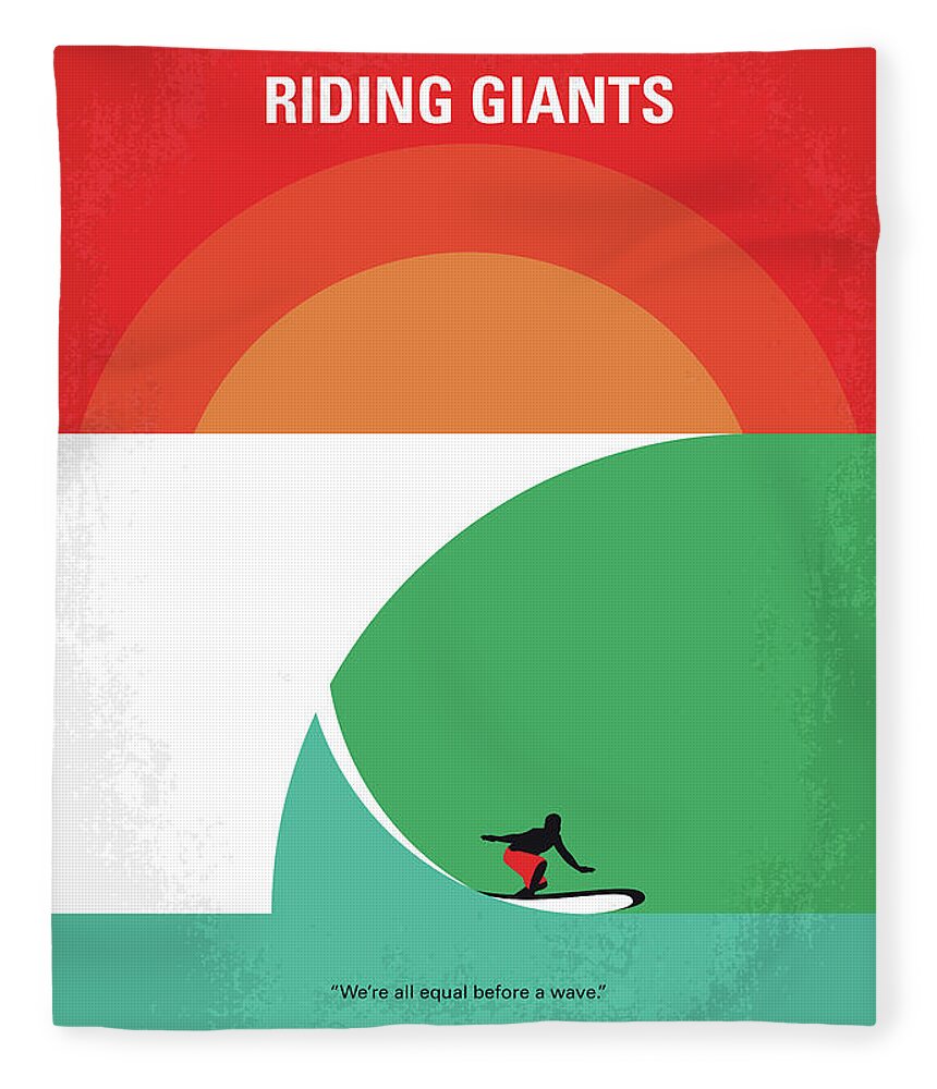 Riding Fleece Blanket featuring the digital art No915 My Riding Giants minimal movie poster by Chungkong Art