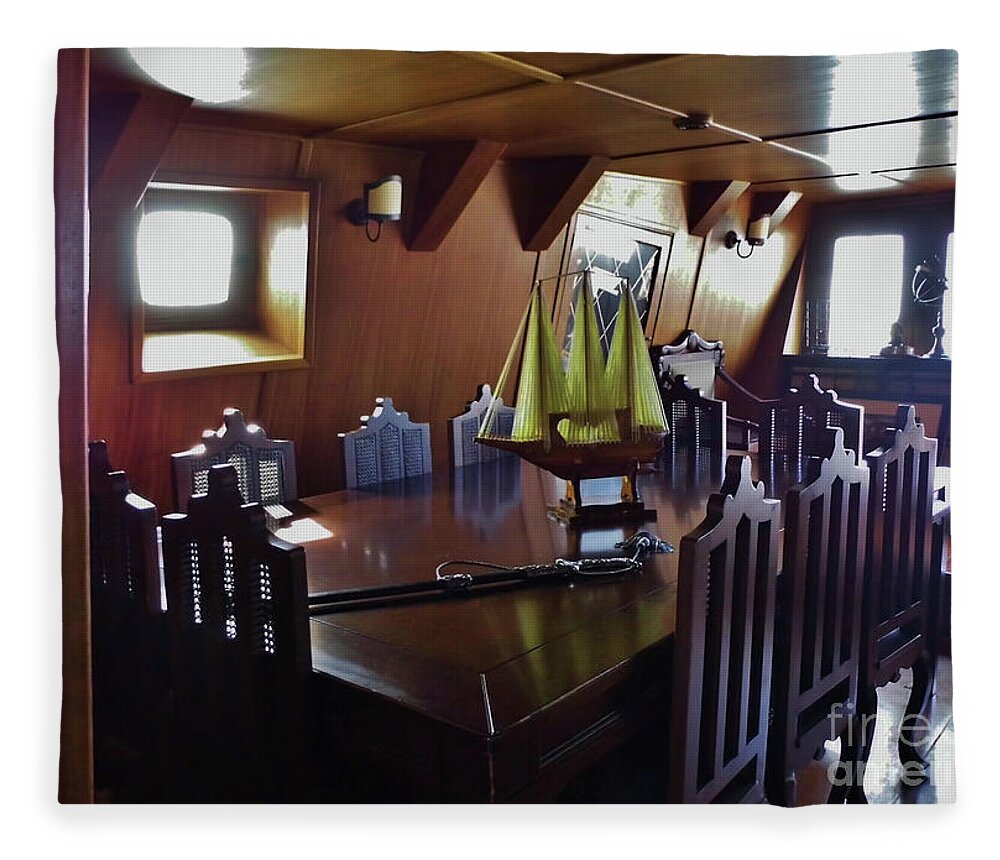 El Galeon Fleece Blanket featuring the photograph Noble Area Dining Room by D Hackett