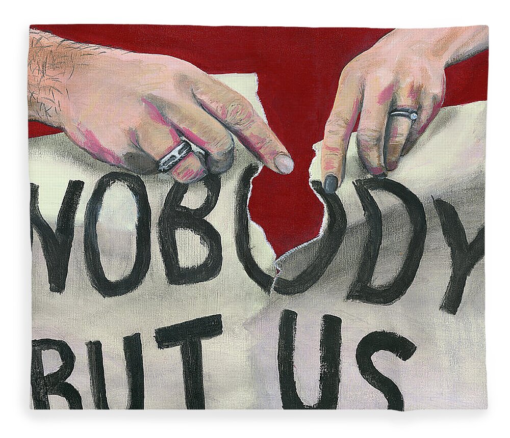 Hands Fleece Blanket featuring the painting Nobody But Us by Matthew Mezo