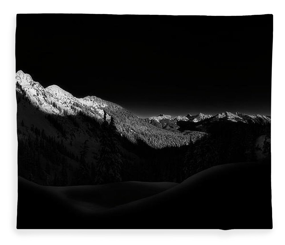 Baker Fleece Blanket featuring the photograph North Cascades National Park Black and White by Pelo Blanco Photo