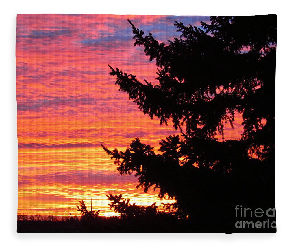 Photograph Fleece Blanket featuring the photograph North Dakota Sunset by Delynn Addams