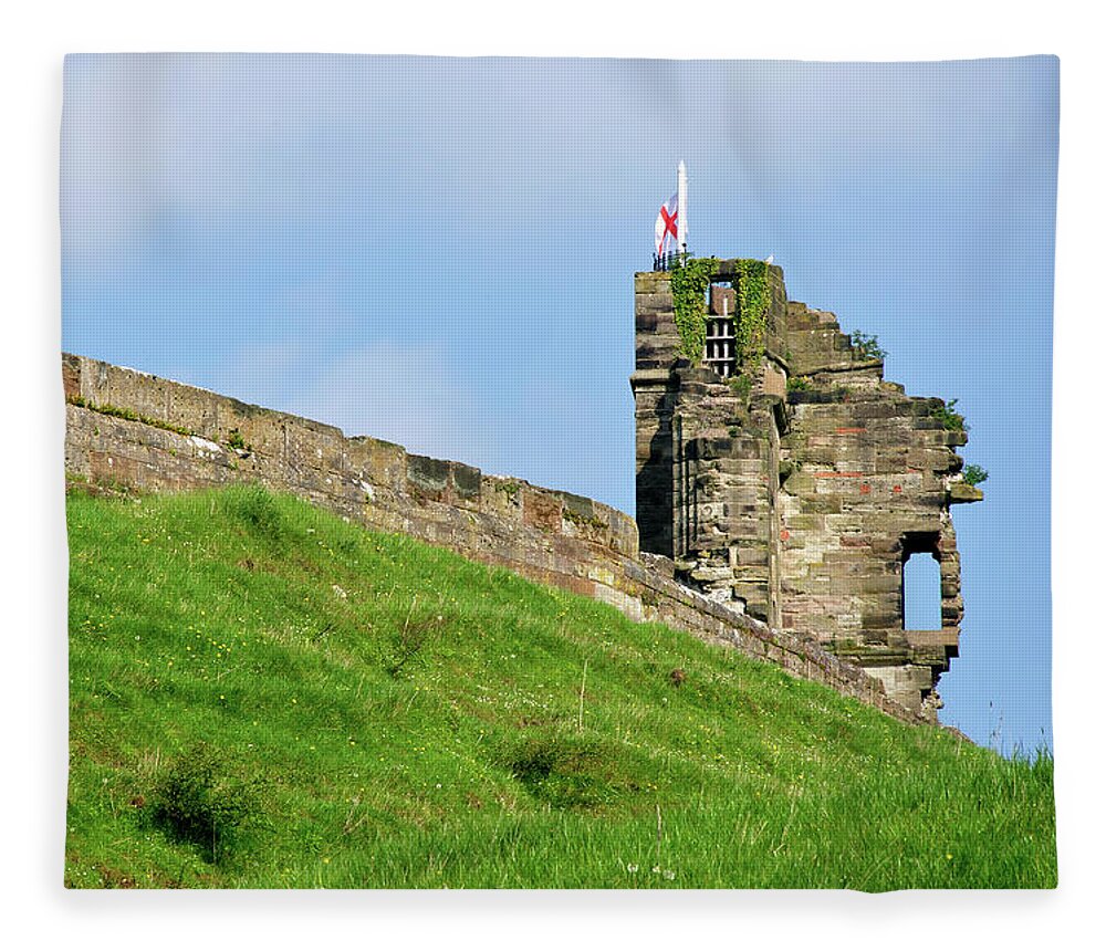 Europe Fleece Blanket featuring the photograph North Tower, Tutbury Castle by Rod Johnson
